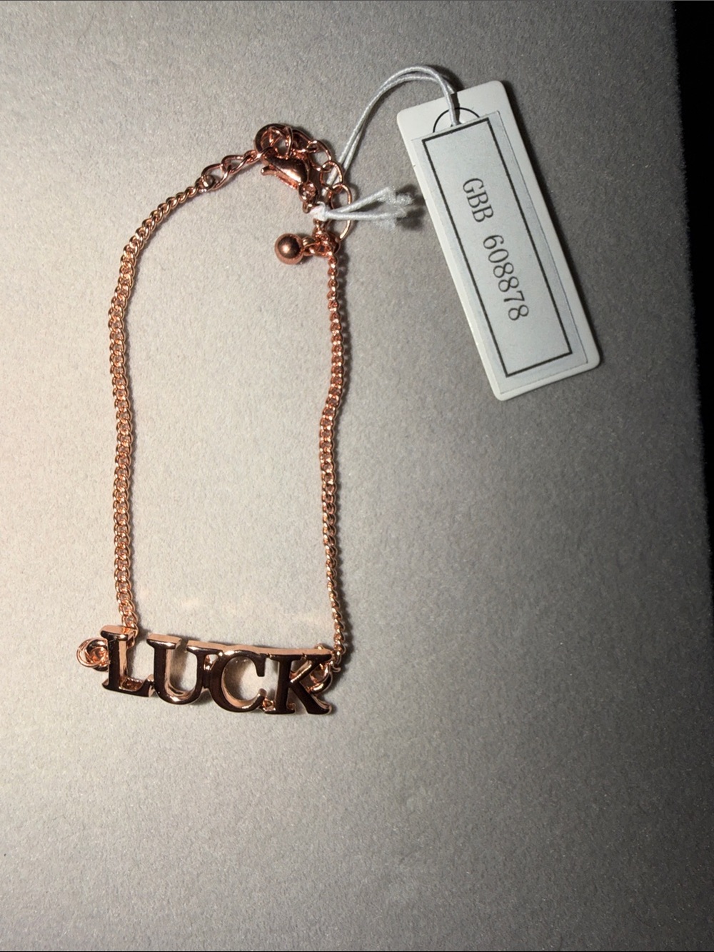 Rose Gold LUCK Letter Chain Bracelet